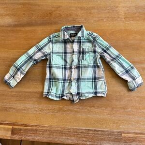 Toddler Boy - Size 2T - Blue Plaid Button Down Shirt